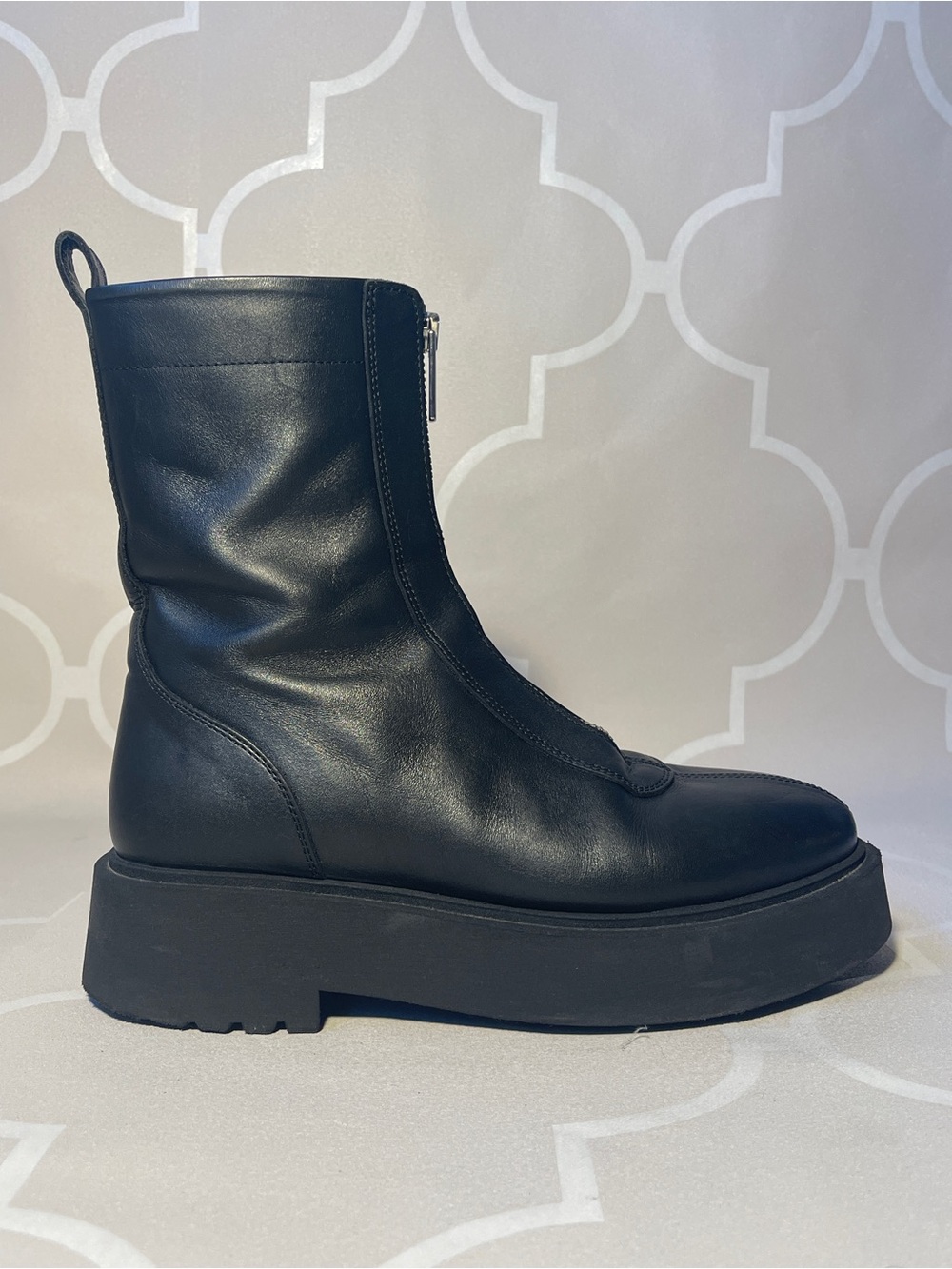 Flattered Alma Black Leather Moto Ankle Boots Made in Portugal EU 38